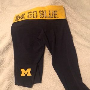 VS PINK “Go Blue” Fold Over Leggings